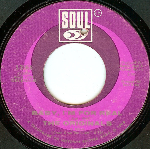 The Originals : Baby I'm For Real (7", Single, Styrene, Mon)