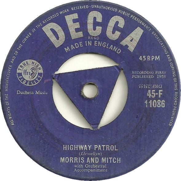 Morris & Mitch : Bird Dog / Highway Patrol (7", Single)