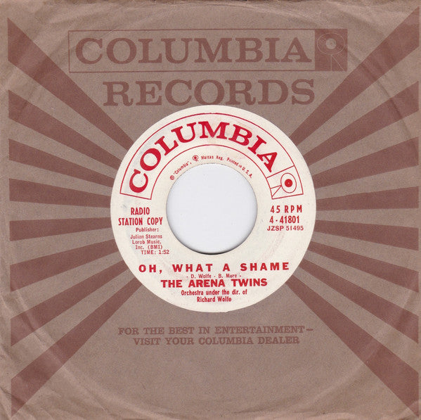 The Arena Twins : Oh What A Shame / Notify The F.B.I. (7", Promo)