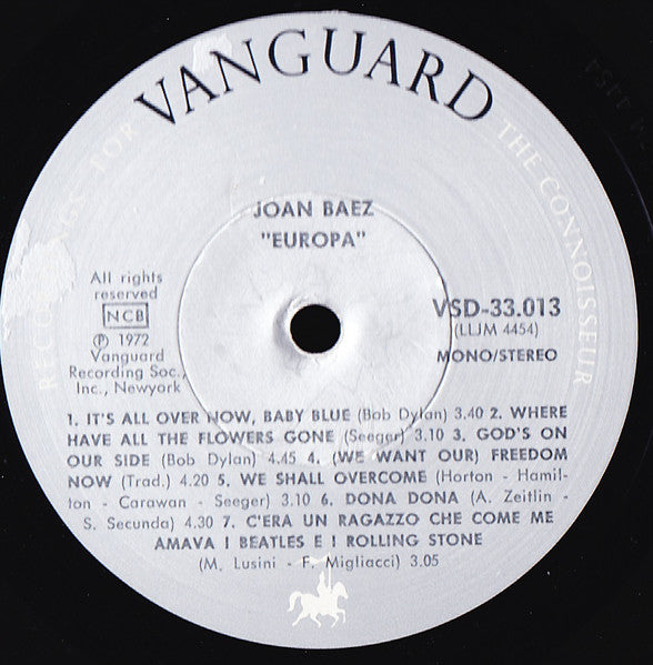 Joan Baez : Europa (LP, Album)
