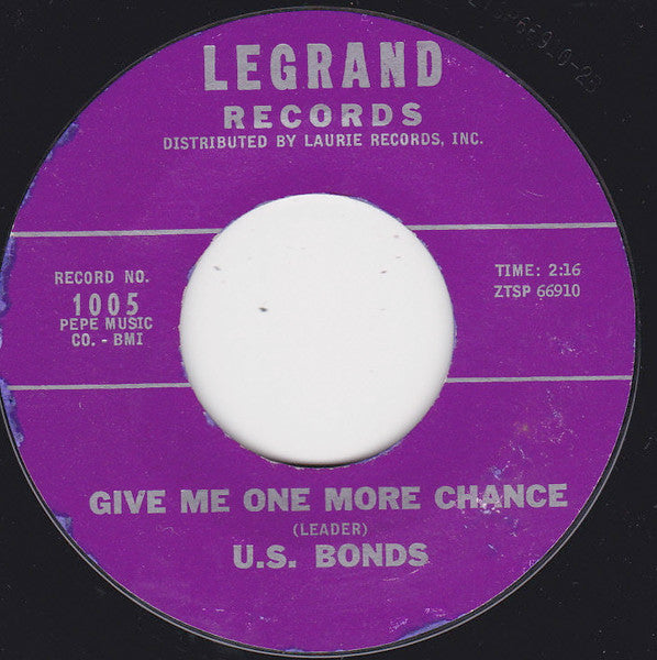 Gary U.S. Bonds : Not Me / Give Me One More Chance (7", Single, Pur)