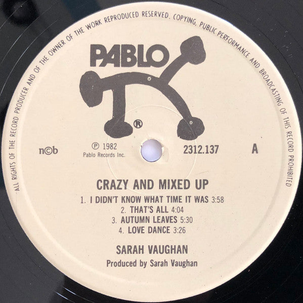 Sarah Vaughan : Crazy And Mixed Up (LP)