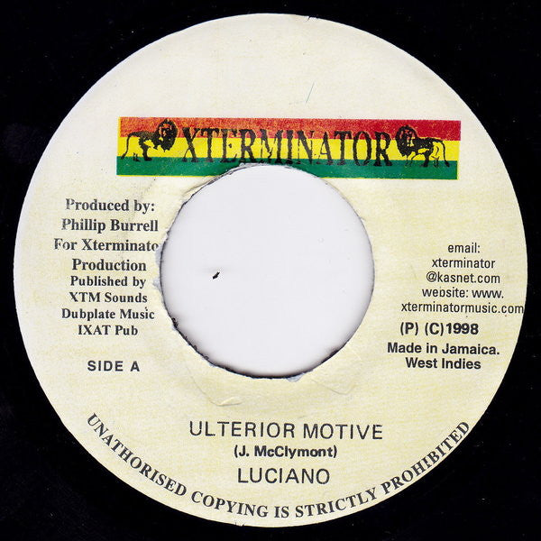 Luciano (2) : Ulterior Motive (7", Single, RP)