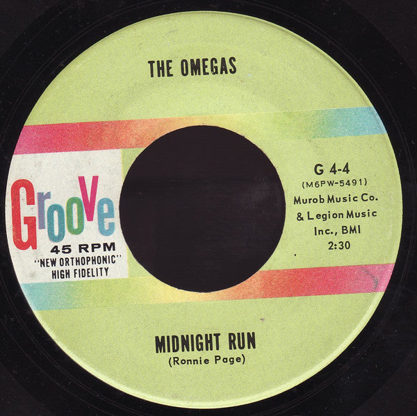 The Omegas (2) : Midnight Run / I Wanna Go Home (7", Single)