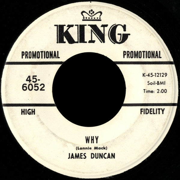 James Duncan (2) : Stop Talking To Your Child (Mother In Law) / Why (7", Single, Promo)