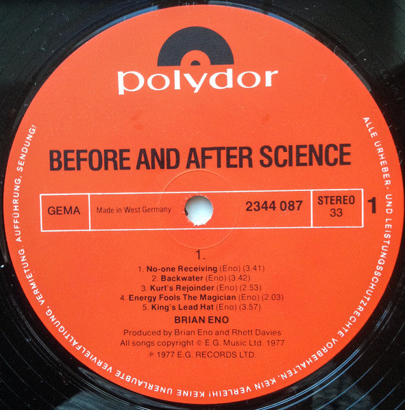 Brian Eno : Before And After Science (LP, Album)