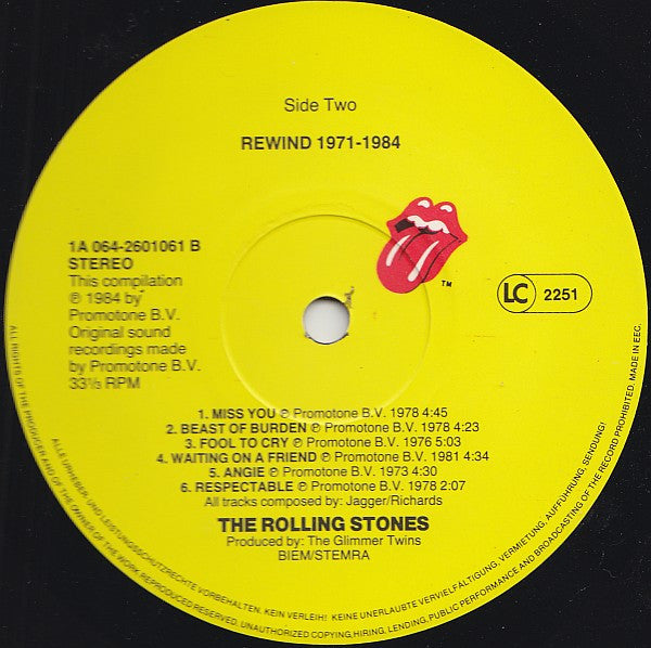 The Rolling Stones : Rewind (1971-1984) (LP, Comp)