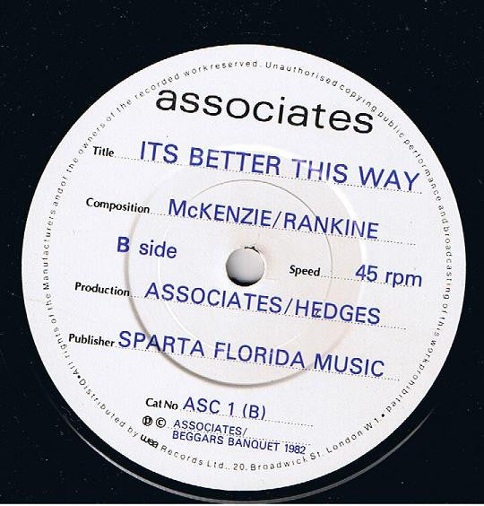 The Associates : Party Fears Two (7", Single)