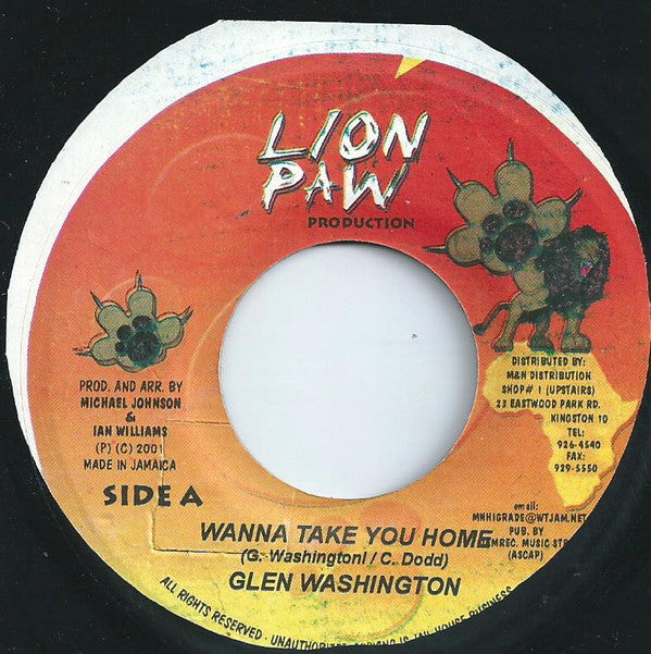 Glen Washington : Wanna Take You Home (7", Single)