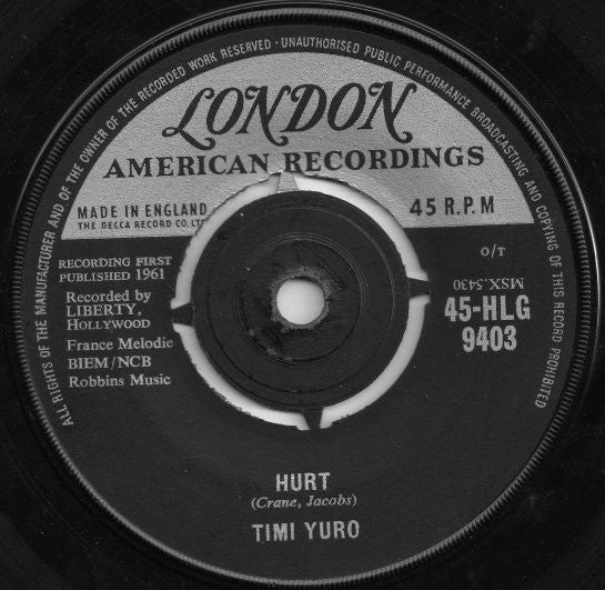 Timi Yuro : Hurt (7")