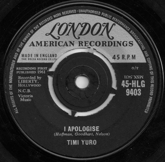 Timi Yuro : Hurt (7")