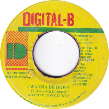 Tony Curtis : I Wanna Be Down (7")