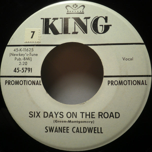 Swanee Caldwell : Six Days On The Road / Radar Blues (7", Promo)