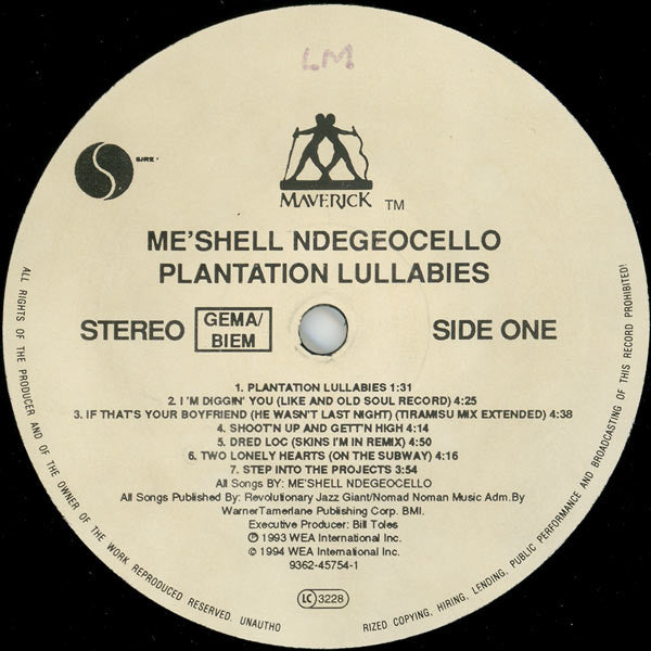 Me'Shell NdegéOcello : Plantation Lullabies (LP, Album)