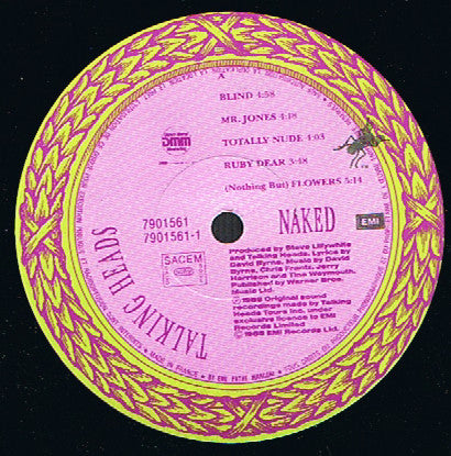 Talking Heads : Naked (LP, Album)