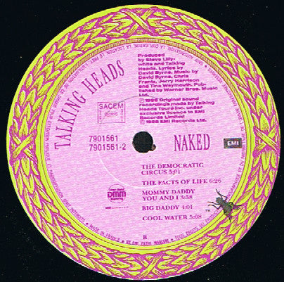 Talking Heads : Naked (LP, Album)