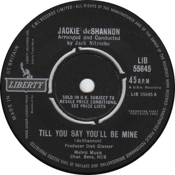 Jackie DeShannon : When You Walk In The Room (7")