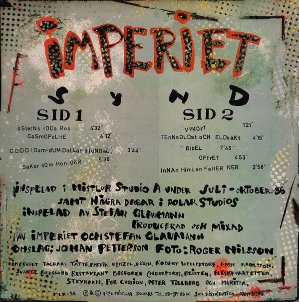 Imperiet : Synd (LP, Album, Aud)