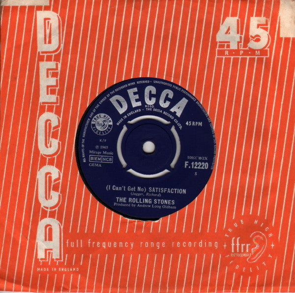 The Rolling Stones : (I Can't Get No) Satisfaction (7", Single)