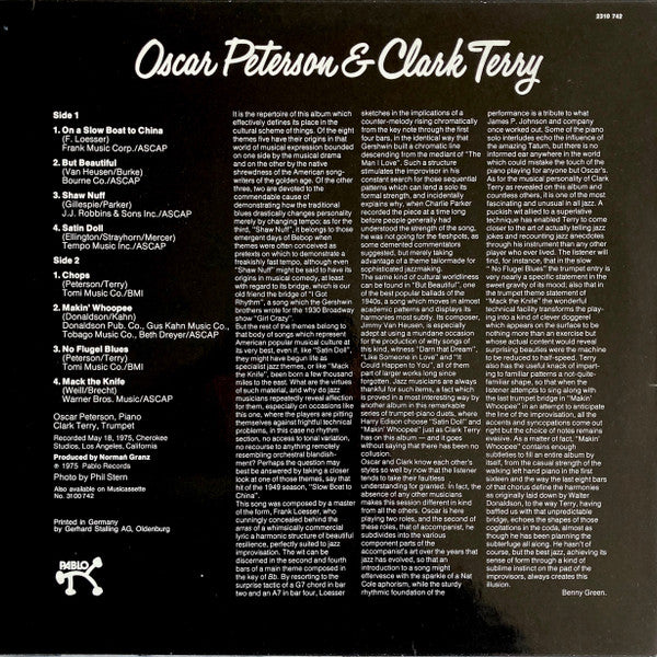 Oscar Peterson & Clark Terry : Oscar Peterson & Clark Terry (LP, Album)