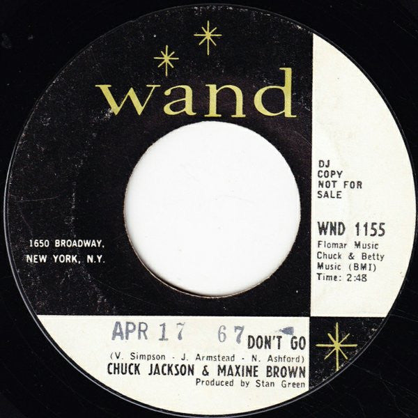Chuck Jackson & Maxine Brown : Daddy's Home / Don't Go (7", Single, Promo)