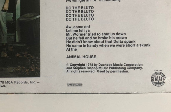 Various : National Lampoon's Animal House (Original Motion Picture Soundtrack) (LP, Comp)