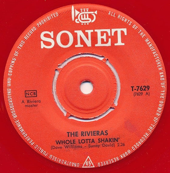 The Rivieras : Whole Lotta Shakin' (7", Single, Red)
