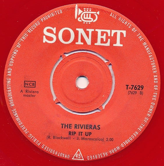 The Rivieras : Whole Lotta Shakin' (7", Single, Red)