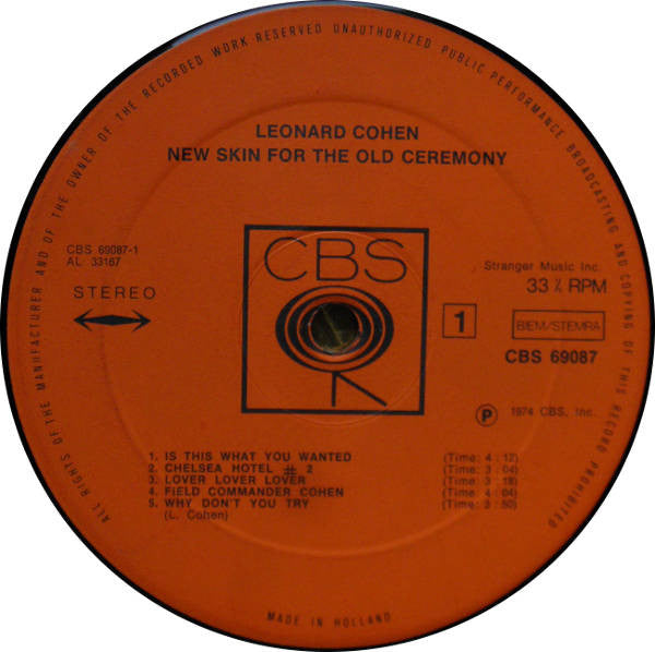 Leonard Cohen : New Skin For The Old Ceremony (LP, Album, Art)
