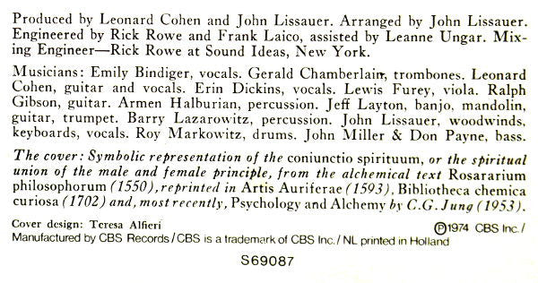 Leonard Cohen : New Skin For The Old Ceremony (LP, Album, Art)