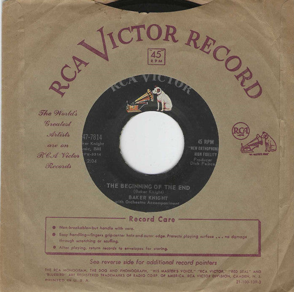 Baker Knight : I Can Tell / The Beginning Of The End (7", Single)