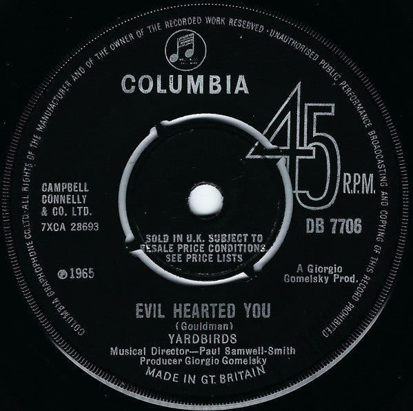 The Yardbirds : Evil Hearted You (7", Single)