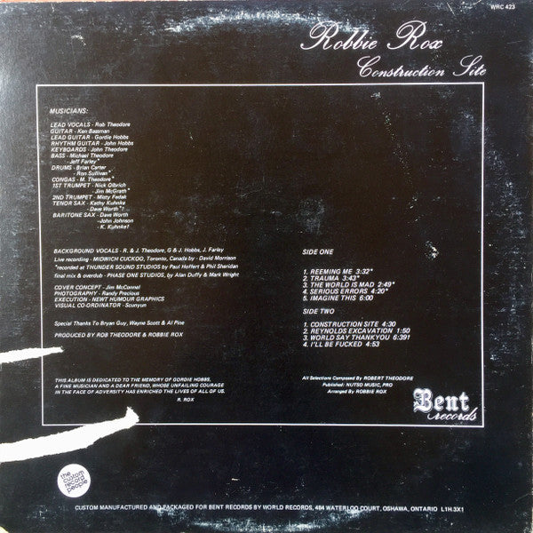 Robbie Rox : Construction Site (LP, Album)
