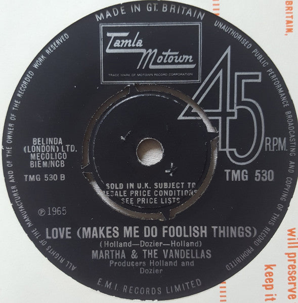 Martha Reeves & The Vandellas : You've Been In Love Too Long (7", 4-P)