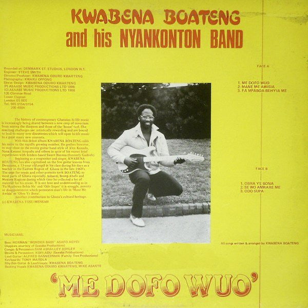 Kwabena Boateng And His  Nyankonton Band : Me Dofo Wuo (LP)