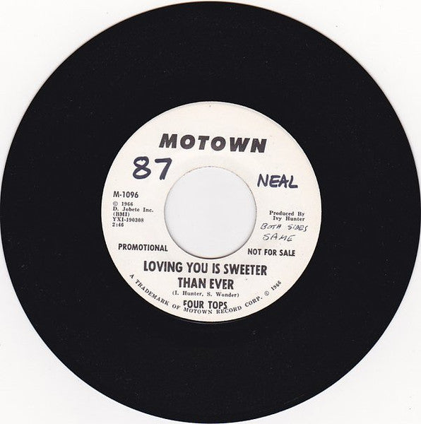 Four Tops : Loving You Is Sweeter Than Ever (7", Single, Promo)