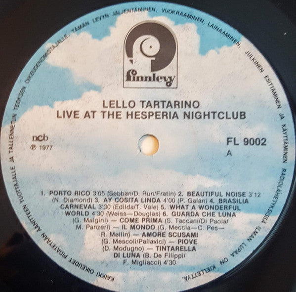 Lello Tartarino : Live At The Hesperia Nightclub (LP, Album)