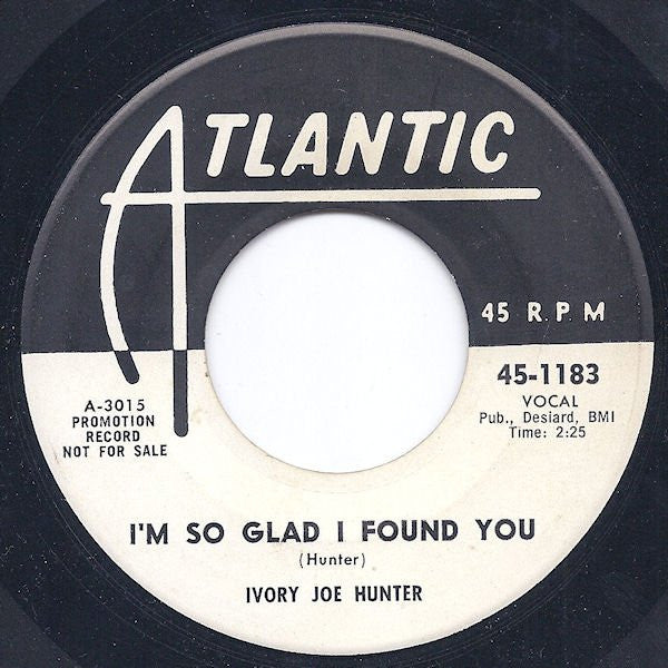 Ivory Joe Hunter : Shooty Booty / I'm So Glad I Found You (7", Single, Mono, Promo)