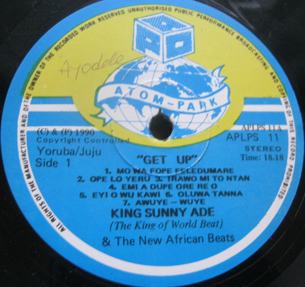 King Sunny Ade And The New African Beats : Get Up (LP, Album)