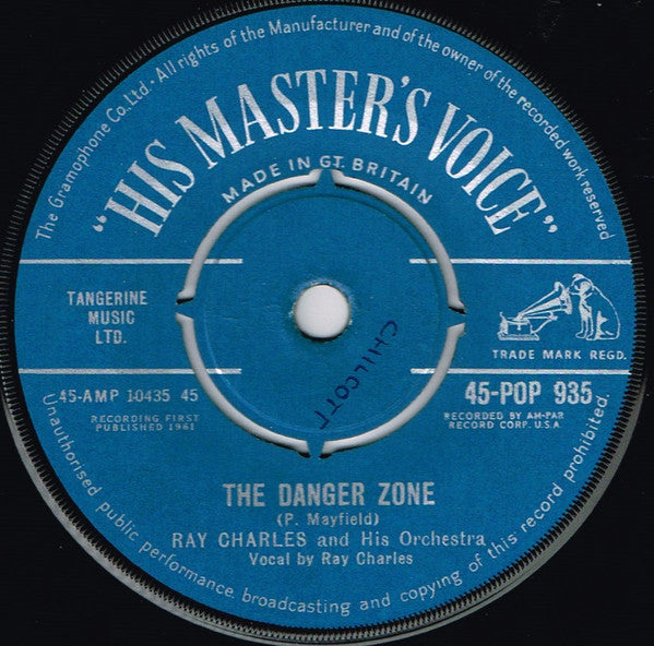 Ray Charles And His Orchestra : Hit The Road Jack / The Danger Zone (7", Single, Mono)
