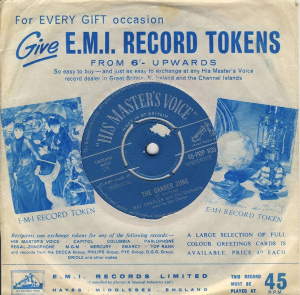 Ray Charles And His Orchestra : Hit The Road Jack / The Danger Zone (7", Single, Mono)