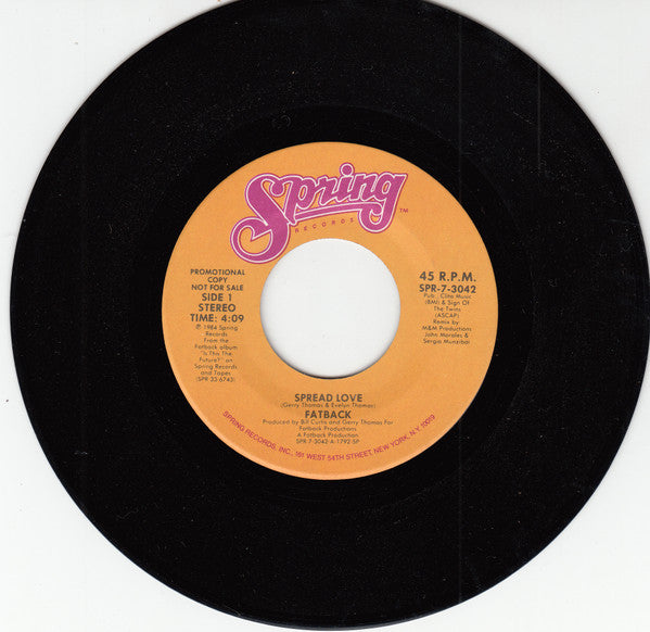 The Fatback Band : Spread Love  (7", Promo)