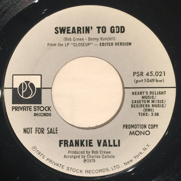 Frankie Valli : Swearin' To God (7", Promo)