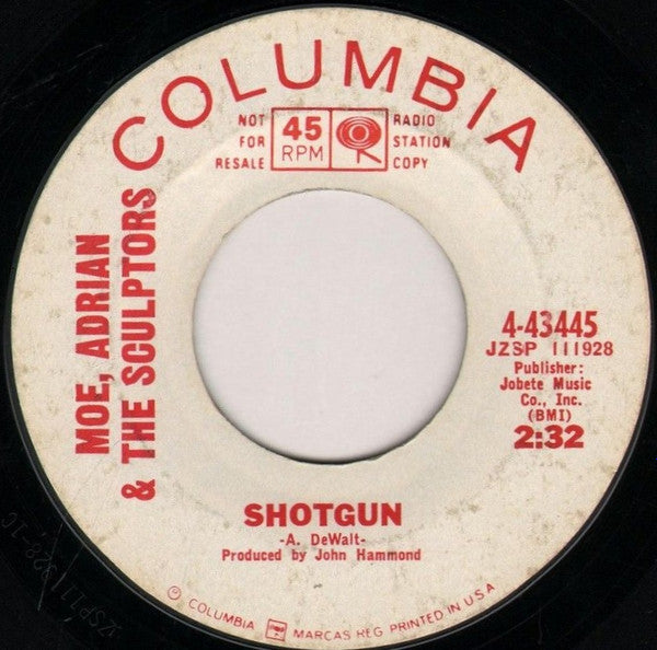 Moe, Adrian & The Sculptors : Love Train / Shotgun (7", Single, Promo, Styrene)