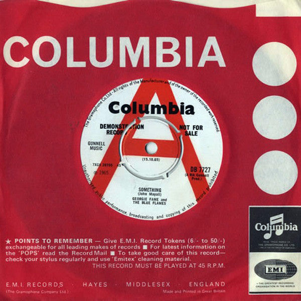 Georgie Fame & The Blue Flames : Something (7", Single, Promo)