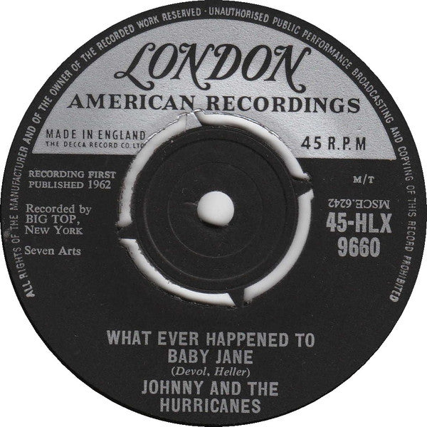 Johnny And The Hurricanes : Whatever Happened To Baby Jane (7")