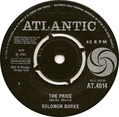 Solomon Burke : The Price (7", Single)