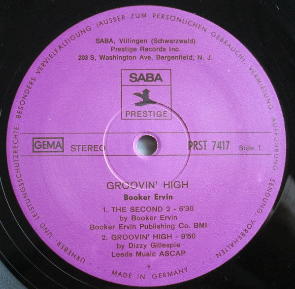 Booker Ervin : Groovin' High (LP, Album)