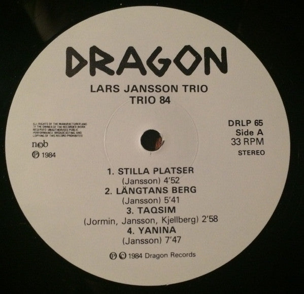Lars Jansson Trio : Trio 84 (LP)