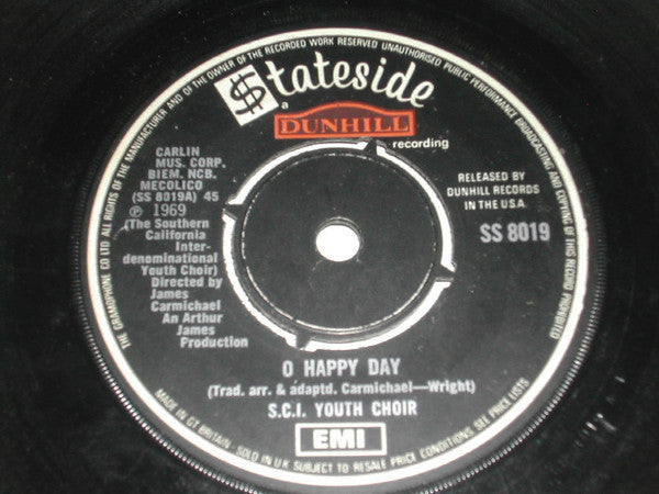 The Southern California Interdenominational Youth Choir : O Happy Day (7", Single)